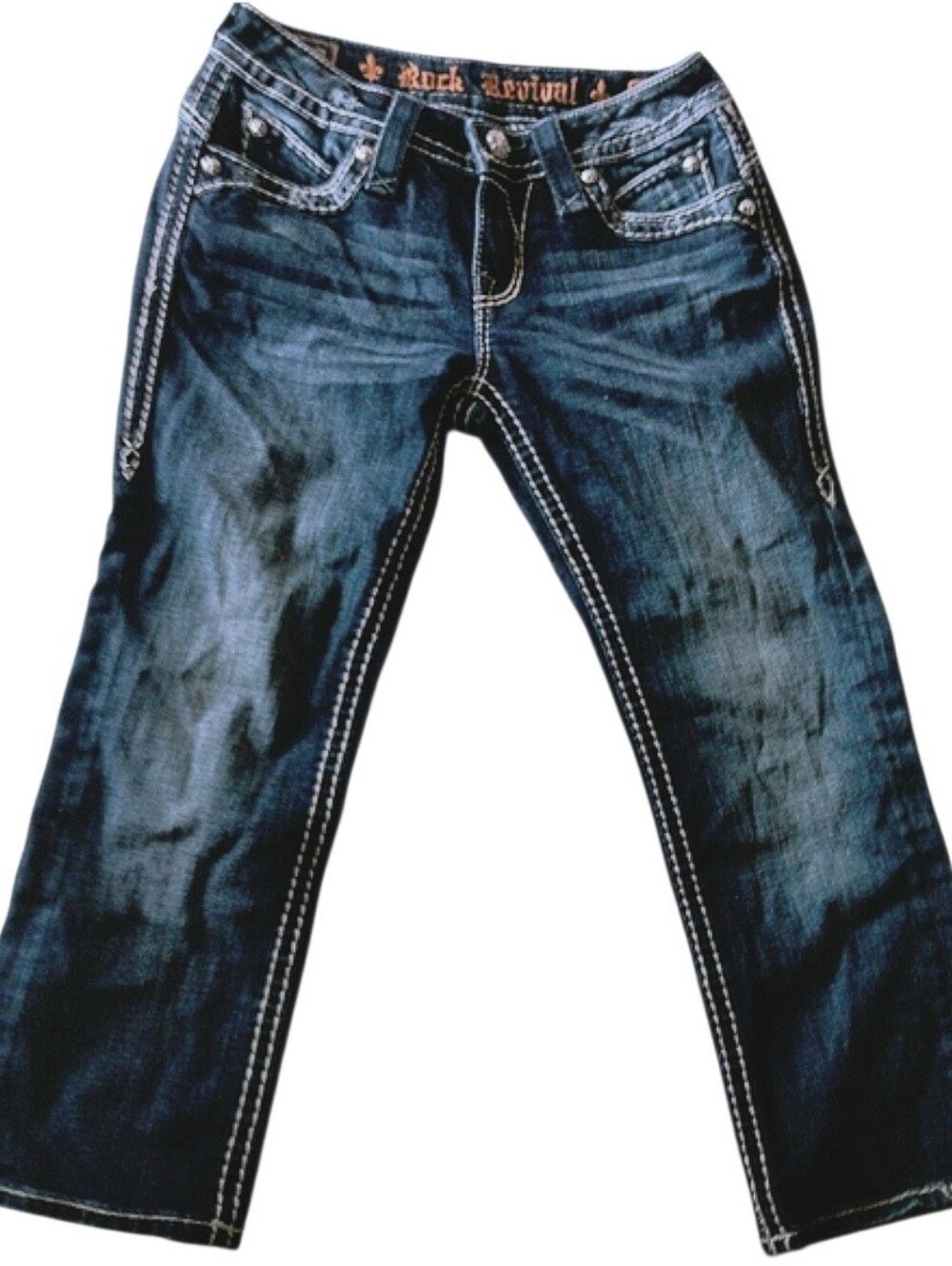 Rock Revival Dark Wash Capri Size 27